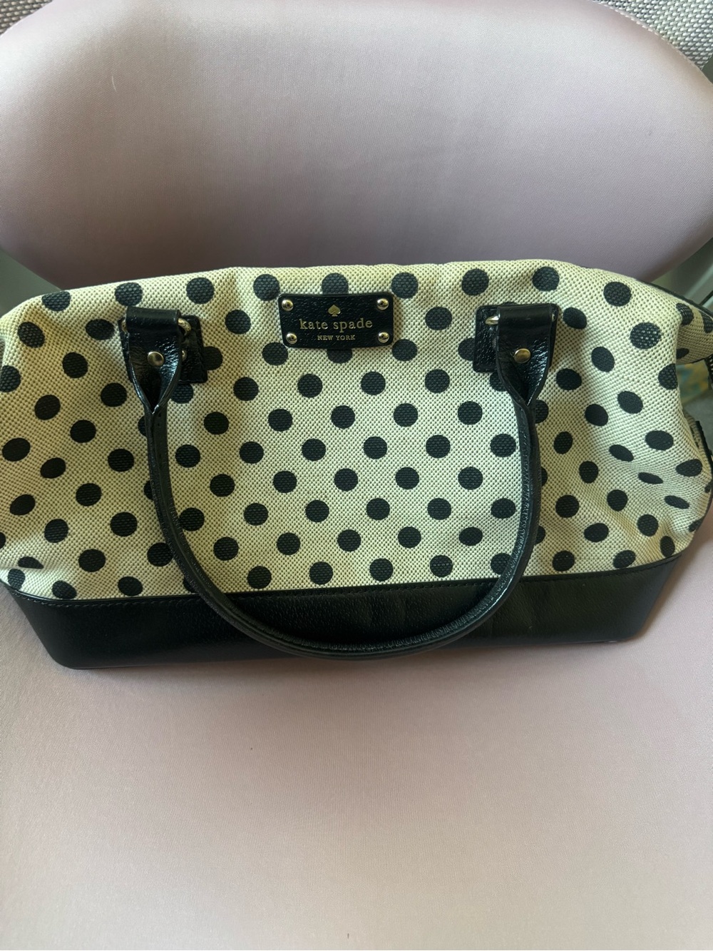 Kate Spade New York Belltown Ashlyn Polka Dot Canvas & Leather Satchel